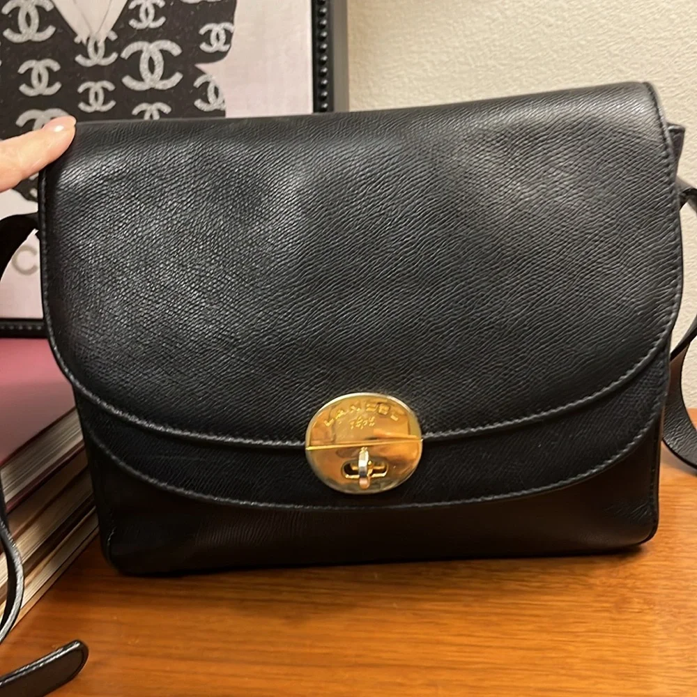 Lancel Bag Womens Leather Crossbody Black Luxury ITALY